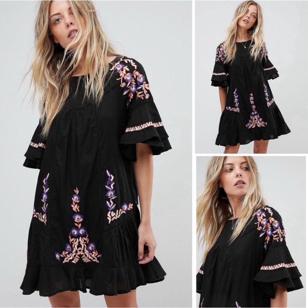 ❤️Free People Pavlo Babydoll Embroidered Dress NWT